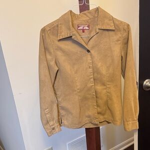 Carribean Joe tan button-down shirt size small